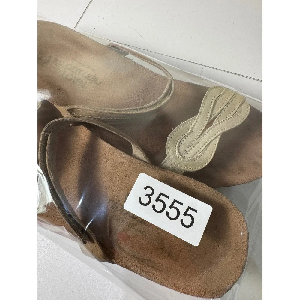 Naot Wedge Sandals Womens 39 8.5 8 Metallic Leather Cork‎ Platform Comfort Boho
